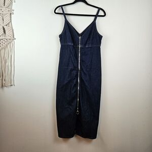 7 for all Mankind exposed Zipper denim Bodycon Dress Size Medium